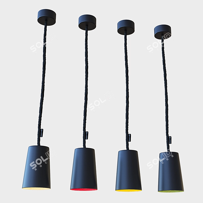 Chalkboard-inspired Pendant Lamp 3D model image 1