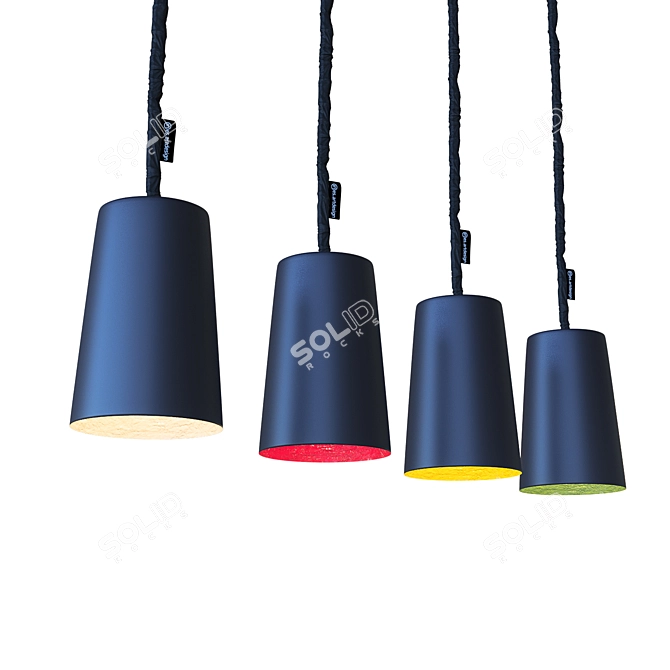 Chalkboard-inspired Pendant Lamp 3D model image 2