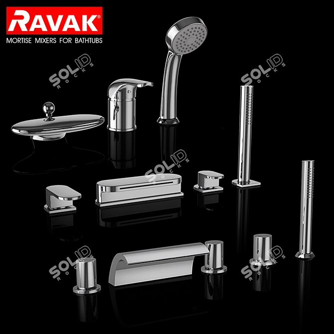 Ravak Set 08: Stylish Vann Mixers 3D model image 1