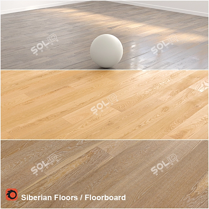 Siberian Floors: Vintage Gold & Tudor Oil Floorboards - Premium Parquet 3D model image 1