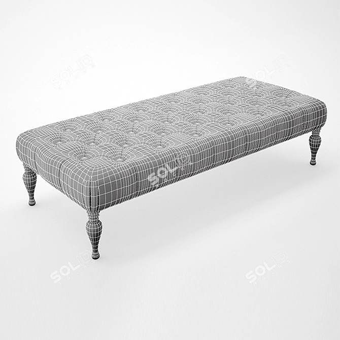 Bennett Rectangular Ottoman - Stylish Upholstered Seating 3D model image 3