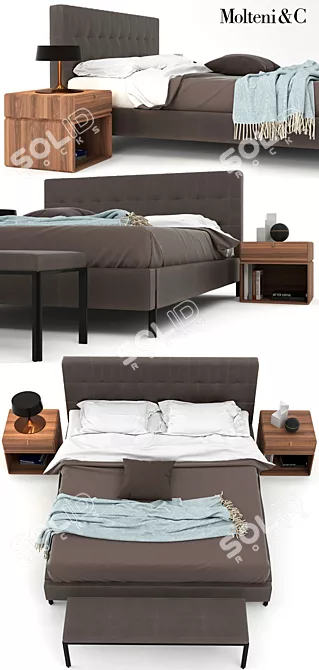 Molteni Anton: Sleek and Stylish Bed. 3D model image 2