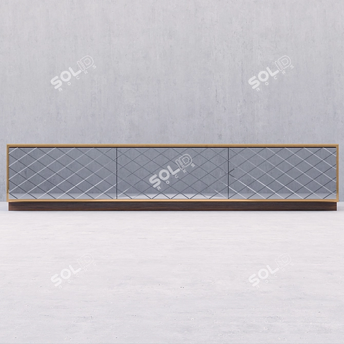 Modern Gold Rhombic TV Stand 3D model image 1