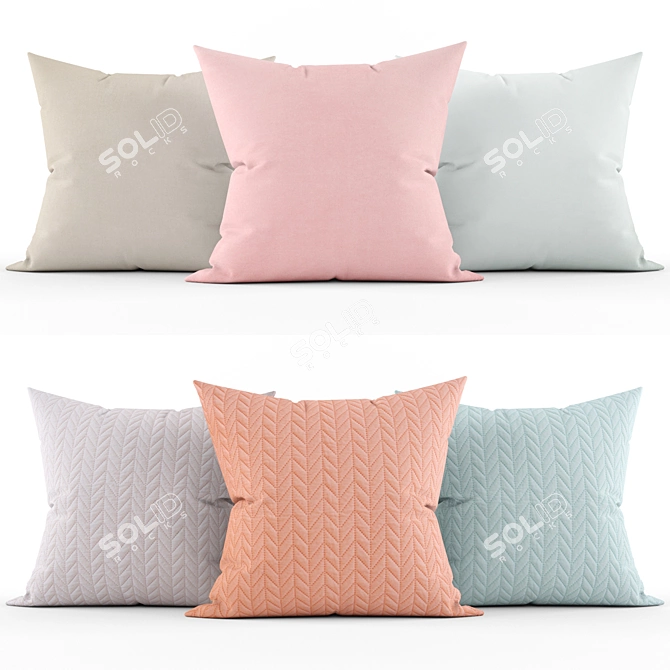 Stylish Accent Pillows 3D model image 1