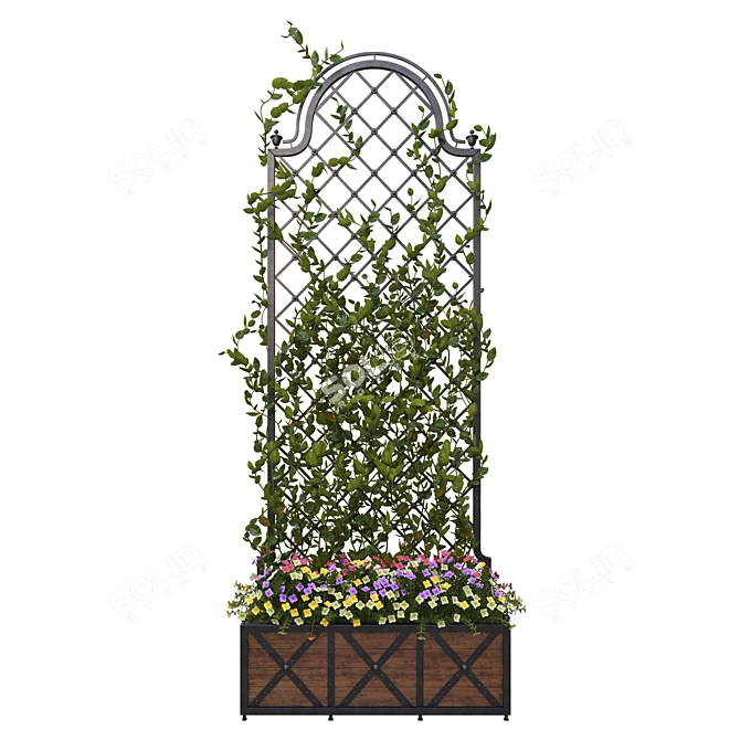 Classic Flowered Pergola (1500mm x 500mm x 4000mm) 3D model image 1