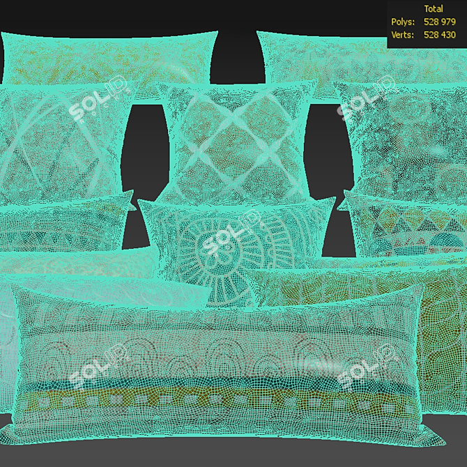 Chic Pillows Set: Stylish Home Decor 3D model image 3