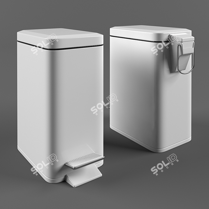 Wess Aneth Garbage Can: Pedal, 5L Capacity 3D model image 1