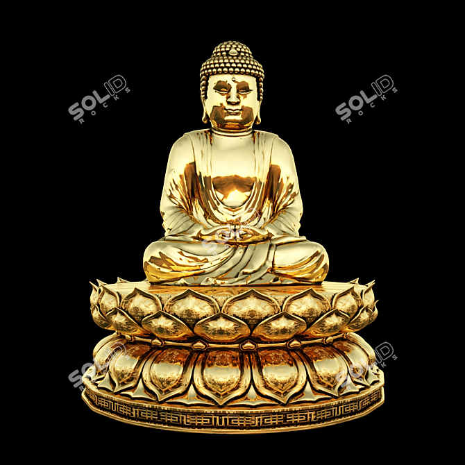 Enlightened Indian Buddha Sculpture 3D model image 1