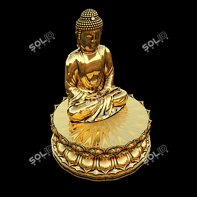 Enlightened Indian Buddha Sculpture 3D model image 2