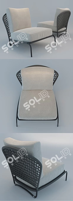 Minotti Aston Cord Outdoor Armchair 3D model image 2