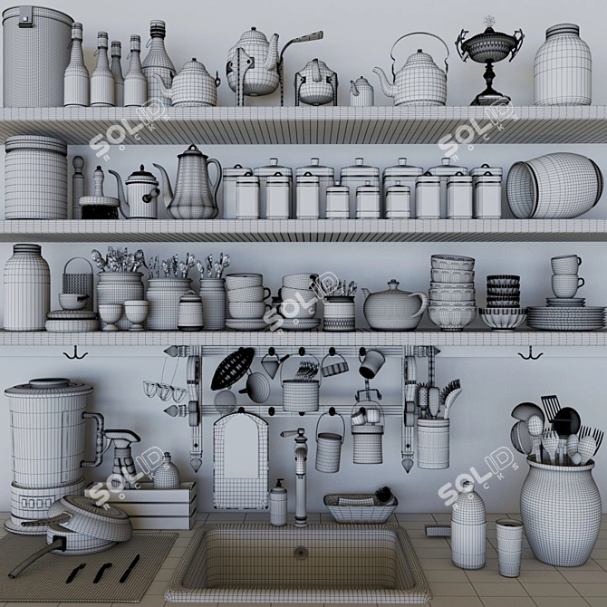 Ultimate Kitchen Utensil Set 3D model image 2