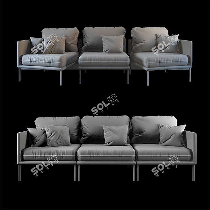 Elegant Father's Corner Sofa 3D model image 2