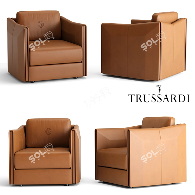 Elegant Trussardi Maryl Armchair 3D model image 1