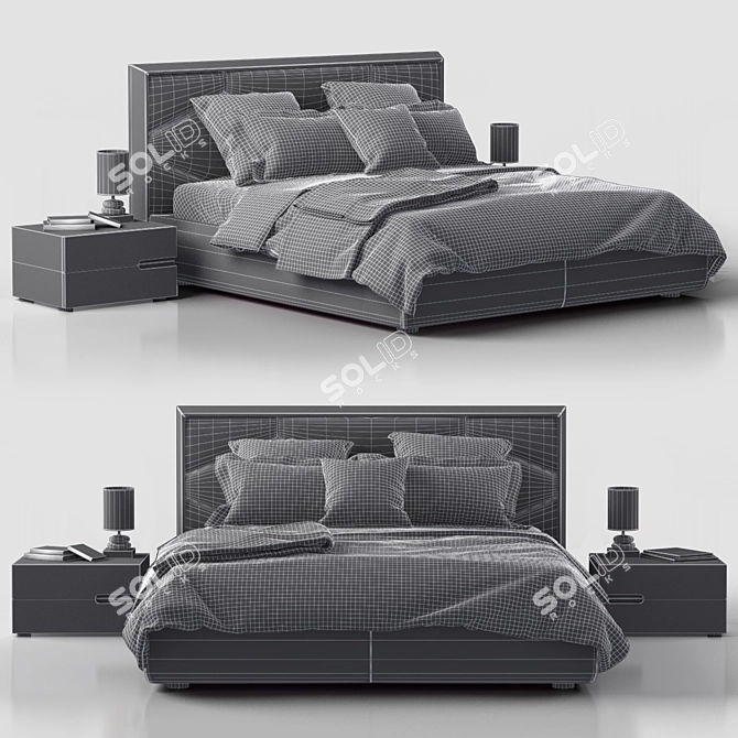 Luxurious Edward Cattelan Bedroom Set 3D model image 2