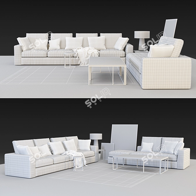 Elegant Maxalto Otium Sofa 3D model image 3