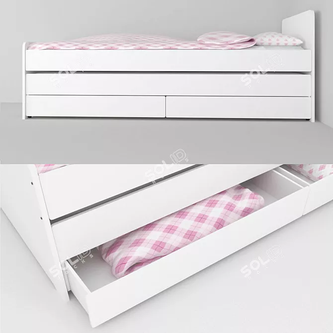 Sleek SLAKT Bed: Modern Nursery Furniture 3D model image 2