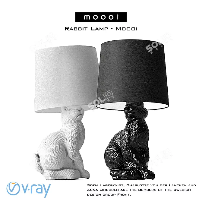 Whimsical Wonderland Rabbit Lamp 3D model image 1