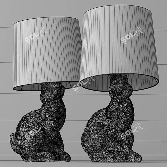 Whimsical Wonderland Rabbit Lamp 3D model image 3