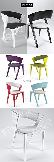 FAMEG B-1404 Wooden Chair 3D model image 3