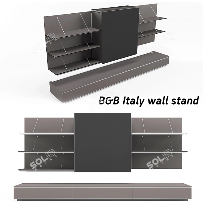 Italian B&B Wall Stand 3D model image 1