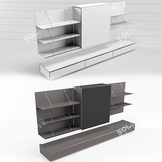 Italian B&B Wall Stand 3D model image 2