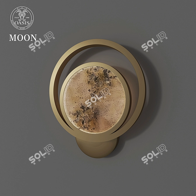 Golden Moonlight Resin Lamps 3D model image 2