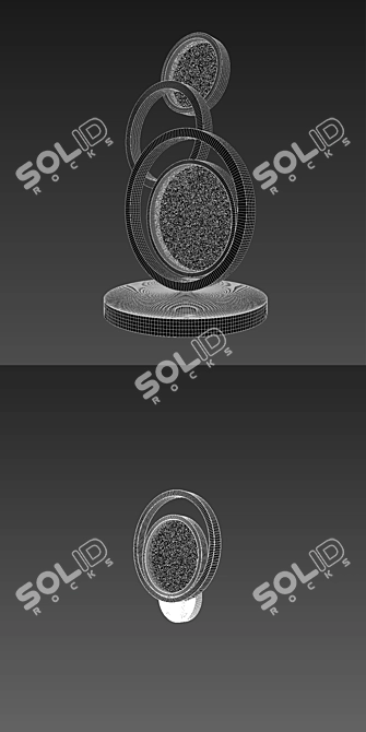 Golden Moonlight Resin Lamps 3D model image 3