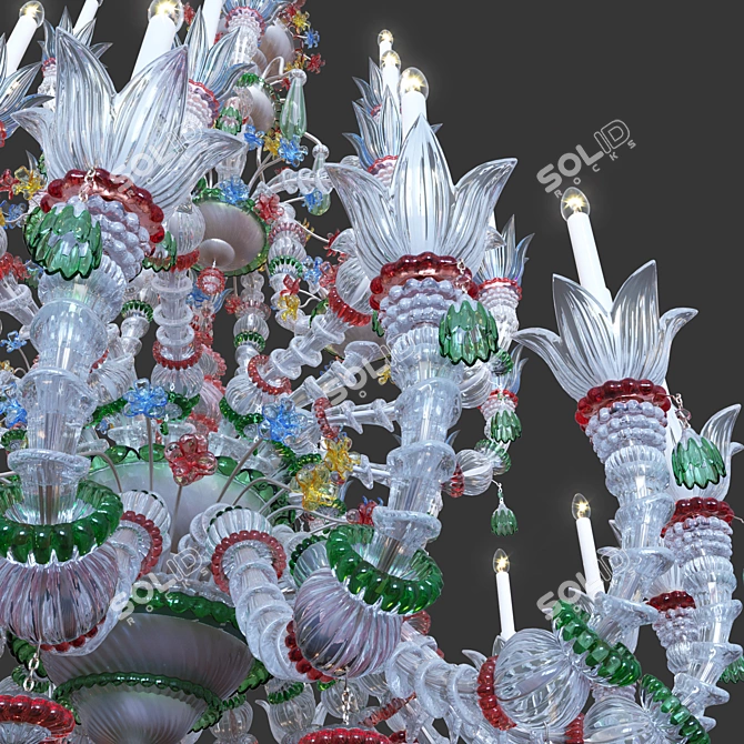 Barovier & Toso Veneziani Chandelier 220x350cm 3D model image 2
