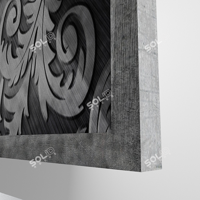 Metallic Patterns: Set of 4 Metal Style Paintings 3D model image 2