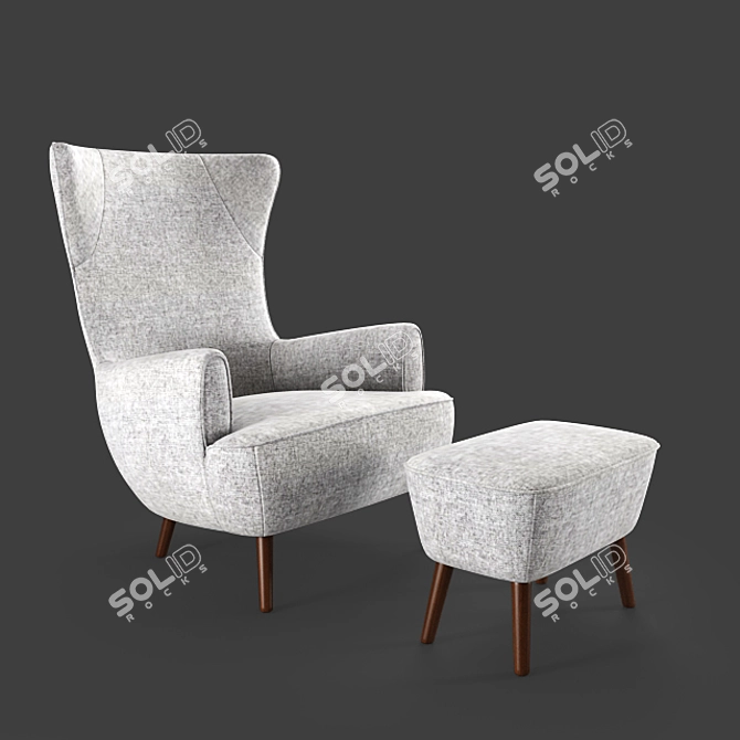 Elevated Comfort: High Back Chair 3D model image 1