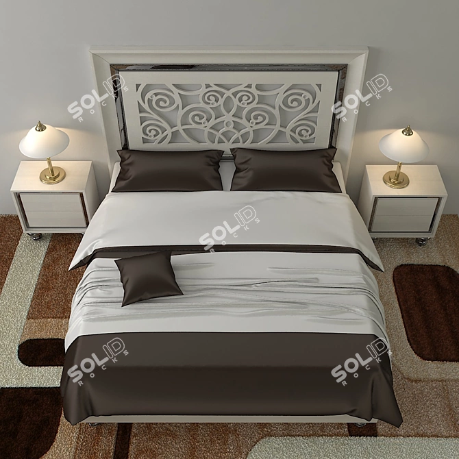 Modern Monrabal Alba Bed Set 3D model image 2
