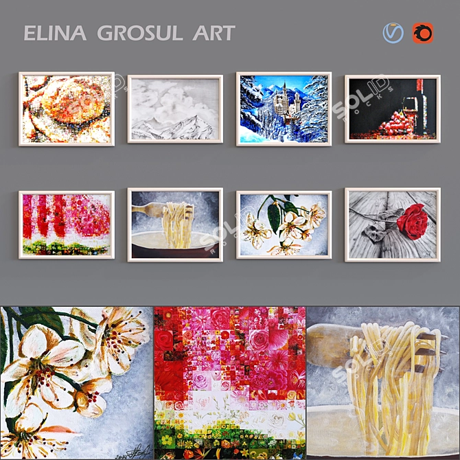 Artistic Masterpieces by Elina Grosul 3D model image 1