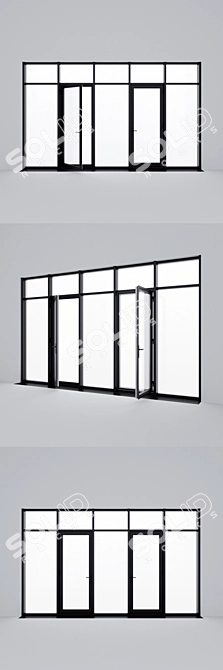 Panoramic Aluminum Glazing: White Exterior, Graphite Interior 3D model image 3