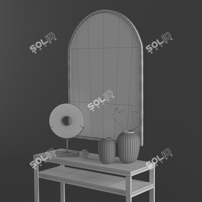 Elegant Console Set with Mirror: Redoute's Finest 3D model image 3