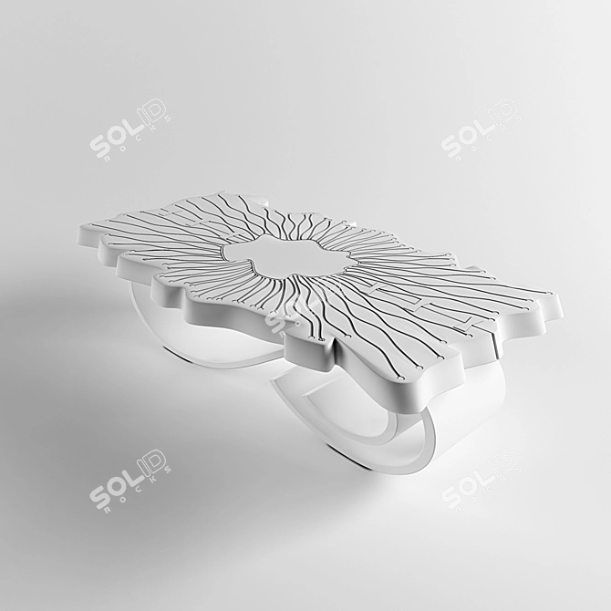 Illuminated Wooden Coffee Table 3D model image 3