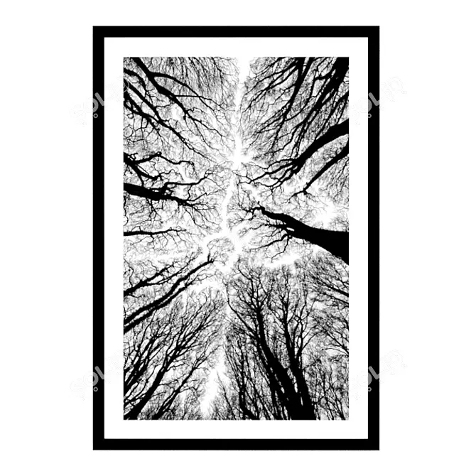 Monochrome Forest Print 3D model image 1