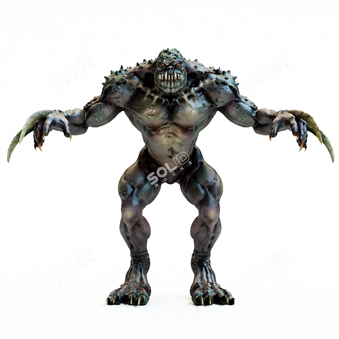 Wolverine Monster: Green Creature 3D 3D model image 1