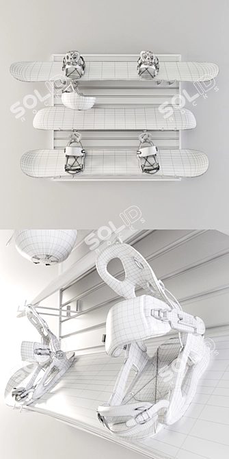 BoardLock Pro: Snowboard Storage Solution 3D model image 3