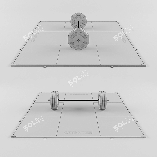 Heavy Duty Weight Lifting Platform (3x3m) 3D model image 2