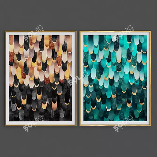 Abstract Feathered Wall Art 3D model image 1