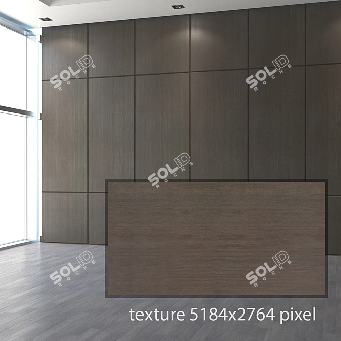 Minimalist Wooden Panel 3D model image 2