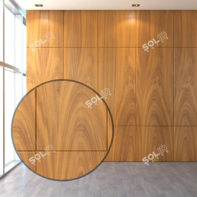 Seamless Wood Texture Panel 3D model image 1