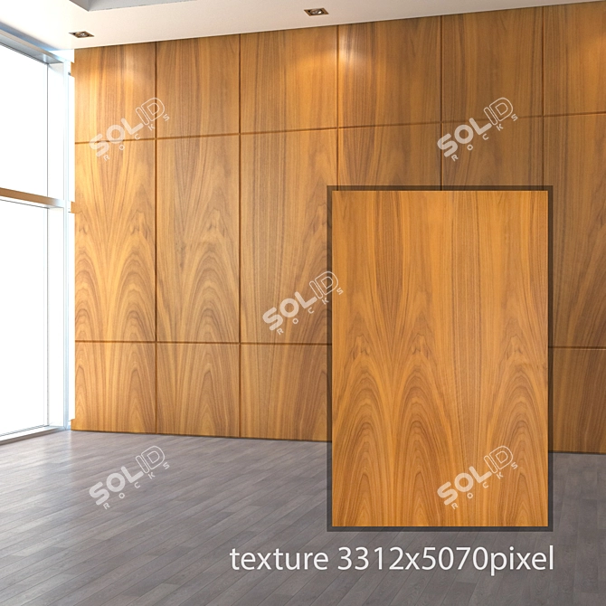 Seamless Wood Texture Panel 3D model image 2