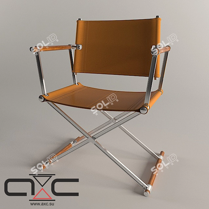 Modern Metal and Leather Chair 3D model image 1