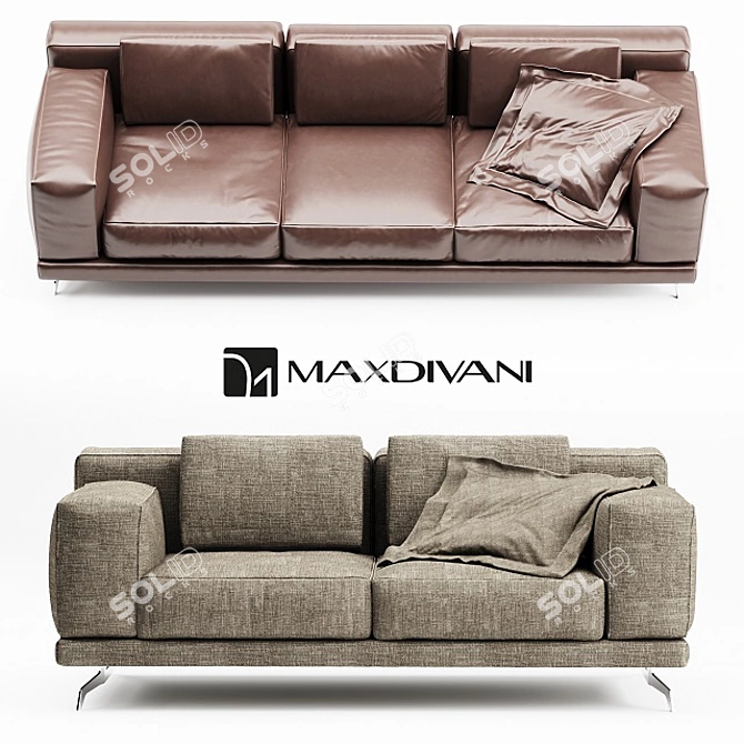Elegant Nando Sofa: Maxdivani Scheda Mod 3D model image 1