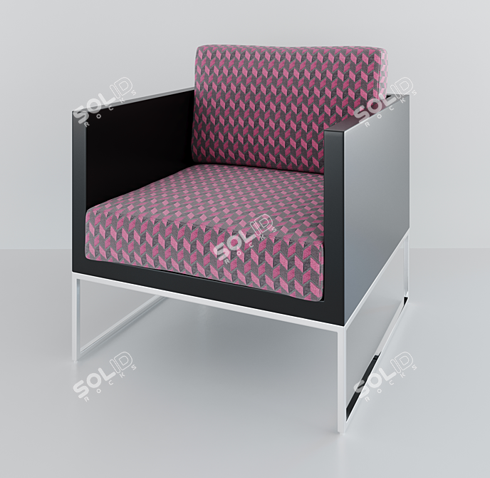 Damask Armchair: Luxurious Comfort 3D model image 1