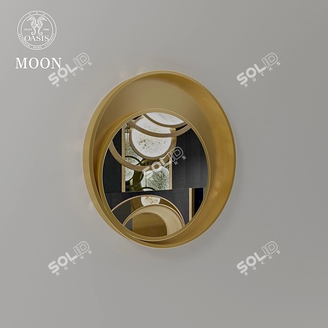 Moonlit Reflection: Oasis Mirrors 3D model image 2