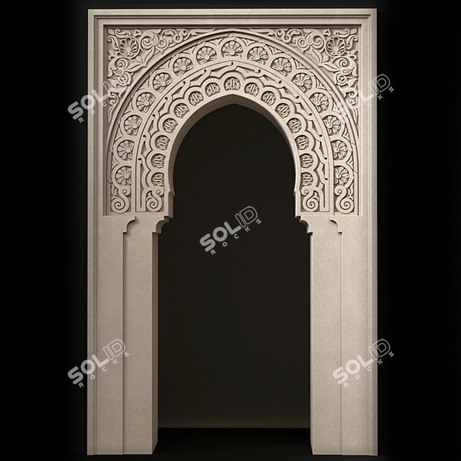 Elegant Moroccan Arch: 120x200cm 3D model image 1