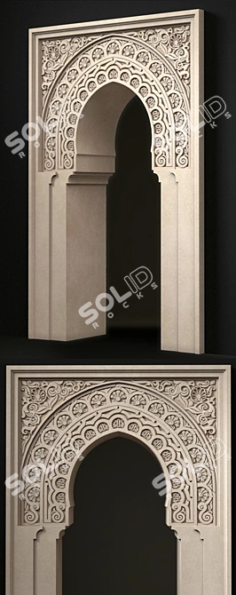 Elegant Moroccan Arch: 120x200cm 3D model image 2