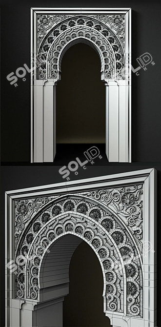 Elegant Moroccan Arch: 120x200cm 3D model image 3